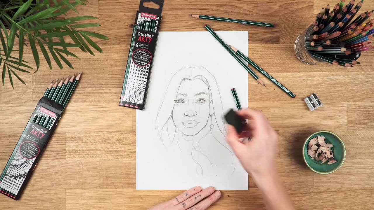 How to draw with the STABILO Othello pencil - part 5 - the face